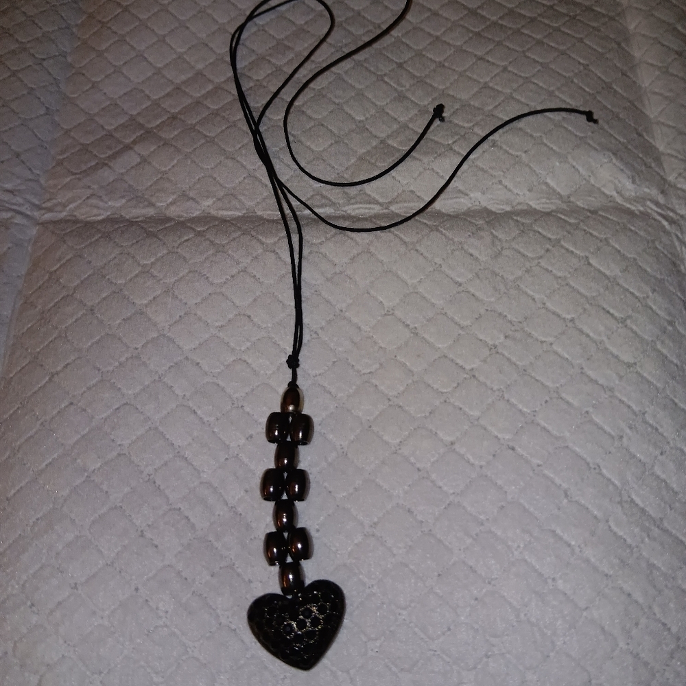 Sonia Rykiel Black Heart Pendant Necklace